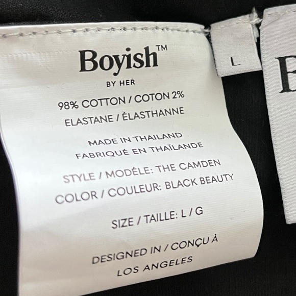 NWOT BOYISH Raw Edge Crop Denim Jacket, Sz LG, Black, Hipster, Fashionable - Picture 7 of 12